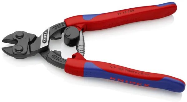 Knipex CoBolt® Kompakt boltkutter svart bruneret, med slankt flerkomponentshåndtak 200 mm