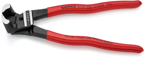 Knipex Boltkutter med høy overføring, svart atramentert, plastbelagt, 200 mm