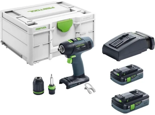 Festool trådløs bor-/skrutrekker T 18+3 HPC 4.0 I-Plus i Systainer3